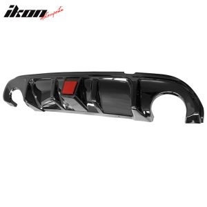 Fits 14-17 Infiniti Q50 Gloss Black LED Brake Light PP Rear Bumper Lip Diffuser - Image 3