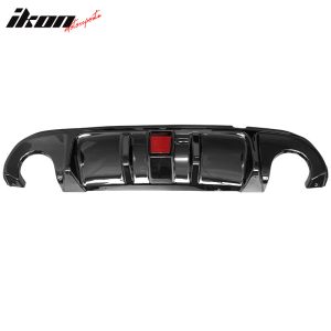 Fits 14-17 Infiniti Q50 Gloss Black LED Brake Light PP Rear Bumper Lip Diffuser - Image 5