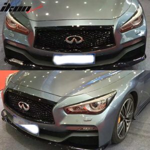 Fits 14-17 Infiniti Q50 Sedan Eau Rouge Concept Mesh Grille in GLOSS Black - Image 3