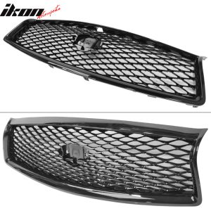 Fits 14-17 Infiniti Q50 Sedan Eau Rouge Concept Mesh Grille in GLOSS Black - Image 5