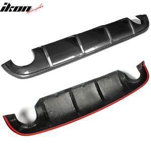 Fits 14-17 Infiniti Q50 S Style Rear Bumper Lip Diffuser Matte Carbon Fiber - Image 5