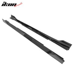 Fits 14-23 Infiniti Q50 IKON Style 4PCS Side Skirts Rocker PP Carbon Fiber Print - Image 3