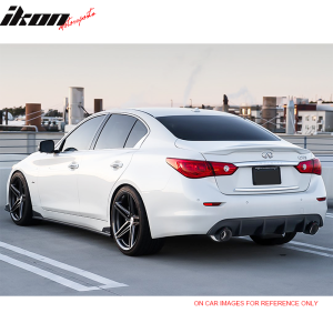 Fits 14-24 Infiniti Q50 OE Style Rear Trunk Lid Spoiler Wing Lip Unpainted ABS - Image 2