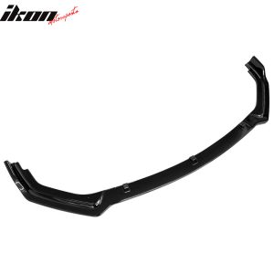 Fits 18-24 Infiniti Q50 Gloss Black Front Bumper Lip Spoiler Splitter PP 3PCS - Image 3