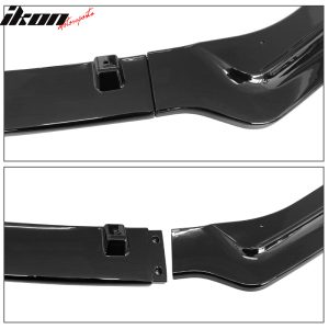 Fits 18-24 Infiniti Q50 Gloss Black Front Bumper Lip Spoiler Splitter PP 3PCS - Image 5