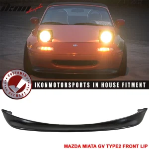 Fits 90-97 Mazda Miata MX-5 GV Type 2 Front Bumper Lip Spoiler PU Chin Splitter - Image 6