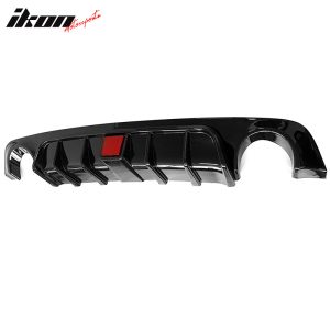 Fits 18-24 Infiniti Q50 Gloss Black LED Brake Light Rear Bumper Lip Diffuser PP - Image 3