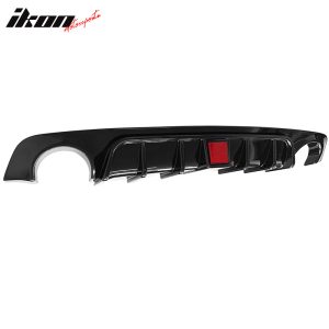 Fits 18-24 Infiniti Q50 Gloss Black LED Brake Light Rear Bumper Lip Diffuser PP - Image 4