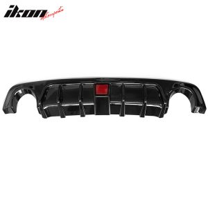 Fits 18-24 Infiniti Q50 Gloss Black LED Brake Light Rear Bumper Lip Diffuser PP - Image 5