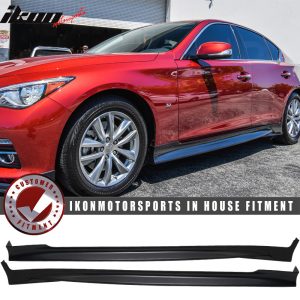 Fits 14-17 Infiniti Q50 Q50S Front Lip + Side Skirts + Rear Apron +Rear Diffuser - Image 3