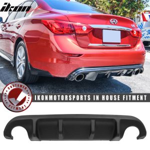Fits 14-17 Infiniti Q50 Q50S Front Lip + Side Skirts + Rear Apron +Rear Diffuser - Image 4