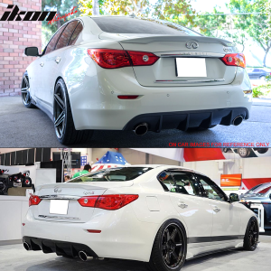 Fits 14-24 INFINITI Q50 OE Style Rear Trunk Spoiler Wing Lip Painted #QAW White - Image 2