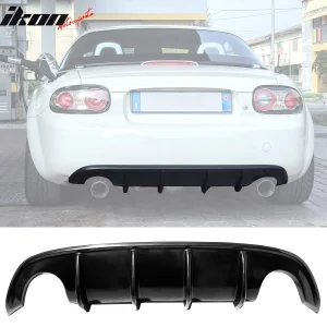 For 09-15 Mazda MX-5 Miata NC NC2 MDA Style Rear Bumper Lip Diffuser W/ 4-Fin PU - Image 6