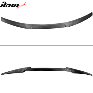 Fits 14-24 Infiniti Q50 M4 Style Rear Trunk Spoiler Wing Lip Matte Carbon Fiber - Image 5