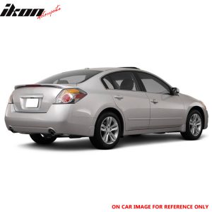 Fits 07-12 Nissan Altima 4Dr Sedan OE Trunk Spoiler & LED Light ABS Matte Black - Image 4