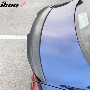 Fits 14-24 Infiniti Q50 PSM Style Rear Trunk Spoiler Wing Lip ABS Matte Black - Image 3