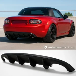 Fit 09-15 Miata MX-5 NC2 NC3 Unpainted PP Plastic Rear Bumper Diffuser Lip - Image 3