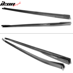 Fits 17-25 Tesla Model 3 Side Skirts Extension Rocker Panel Carbon Fiber Print - Image 3