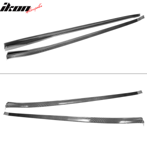 Fits 17-25 Tesla Model 3 Side Skirts Extension Rocker Panel Carbon Fiber Print - Image 4