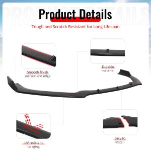 Fits 19-22 Nissan Altima IK Style Front Bumper Lip Spoiler Unpainted PU 3PCS - Image 4