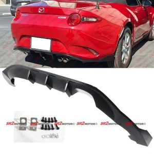 For 2016-2024 Mazda Miata MX5 GT JDM Shark Fin Rear Body Bumper Lip Diffuser Kit - Image 6
