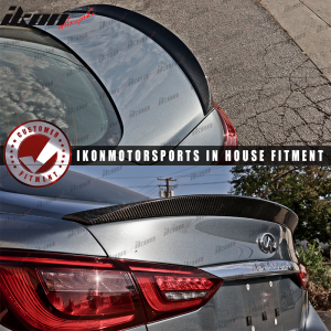 Fits 14-24 Infiniti Q50 V37 ST Style Trunk Spoiler Full Carbon Fiber CF - Image 3