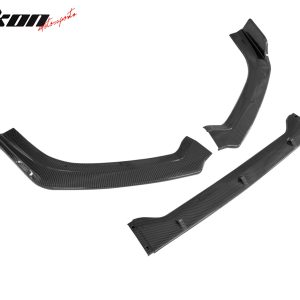 Fits 19-22 Nissan Altima Front Bumper Lip Carbon Fiber Print Spoiler PP 3PC Trim - Image 4