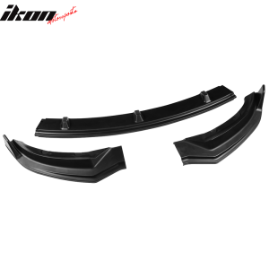 Fits 17-23 Tesla Model 3 Front Bumper Lip Spoiler Splitter 3PC PP Matte Black - Image 4