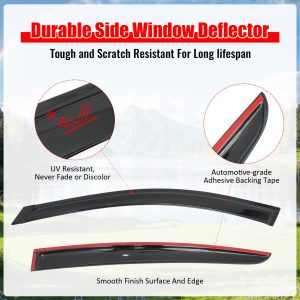 Fits 19-26 Nissan Altima Window Visors Smoke Acrylic Rain Sun Vent Shade 4PC Set - Image 3