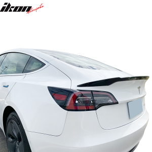 Fits 17-23 Tesla Model 3 IKON V Style Rear Trunk Spoiler Wing Painted #PPMR Red - Image 3