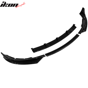 Fits 17-23 Tesla Model 3 IKON Front Bumper Lip Spoiler Splitter 4PC Gloss Black - Image 3