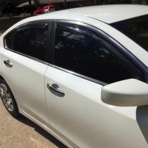 Fits 13-18 Nissan Altima Sedan 4PCS Window Visor Acrylic Deflectors - In-Channel - Image 3