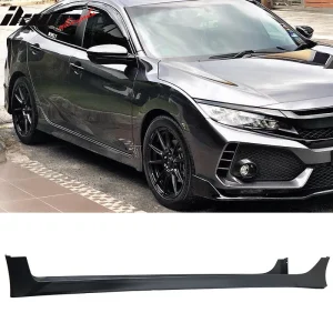 Fits 16-21 Civic Sedan HF-P Style Side Skirts Pair Unpainted Black PP - Image 6