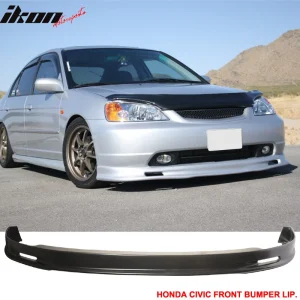 Fits 01-03 Honda Civic 2/4Dr Mugen Style PP Front Bumper Lip Spoiler Unpainted - Image 6
