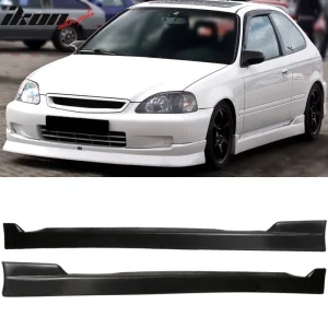 CS Style Side Skirts fits Honda Civic 96-00 PU Extension Rocker Panel Pair - Image 6