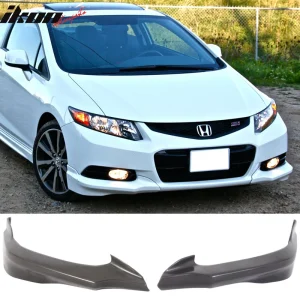 Fits 12-13 Honda Civic Coupe HFP Style Front Bumper Lip Spoiler Side Apron PU - Image 6