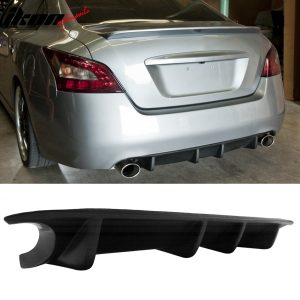 Fits 09-15 Nissan Maxima Sedan MDP Style Rear Diffuser Lip + Front Bumper Lip PU - Image 3
