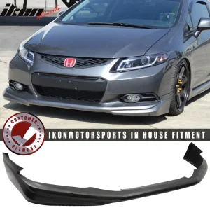 Fits 12-13 Honda Civic Coupe 2Dr USDM MD Style Front Bumper Lip Spoiler PU - Image 6