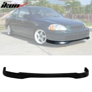 Fits 96-98 Honda Civic TR Style Front Bumper Lip Spoiler Kit Unpainted Black PU - Image 6