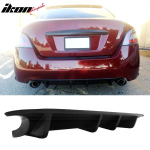 For 09-15 Nissan Maxima 4-Door MDA Style Rear Diffuser Lip + Front Bumper Lip PU - Image 3