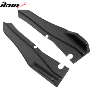 Fit 18-24 Infiniti Q50 Rear Bumper Lip Side Splitter Corner Apron PP Matte Black - Image 4