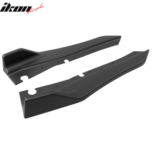 Fit 18-24 Infiniti Q50 Rear Bumper Lip Side Splitter Corner Apron PP Matte Black - Image 5