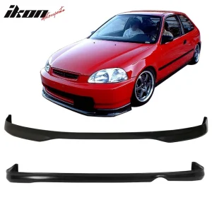 Fits Honda Civic 96-98 Coupe Sedan T-R Style Front + Rear Bumper Lip Spoiler PP - Image 6