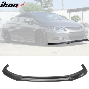 Fits 12-13 Honda Civic 2-Door Coupe Unpainted Black Front Bumper Lip Spoiler PU - Image 6