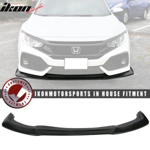 Fits 17-21 Honda Civic Si 4DR Hatchback GT Style Front Bumper Lip Black 1PC PU - Image 6