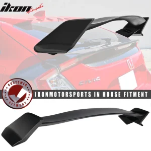 Fits 17-21 Honda Civic X 10th Type R Rear Trunk Spoiler Wing Unpainted Black ABS - Image 6