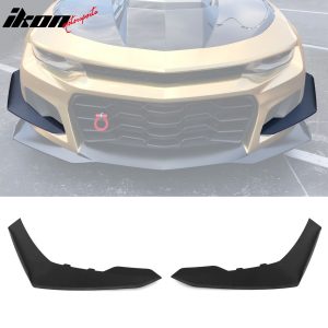 Fits 16-24 Chevrolet Camaro 1LE Style 2PCS Front Bumper Side Splitter Canards PP - Image 1