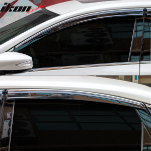 Fits 13-18 Nissan Altima Window Visors Vent Rain Sun Deflectors W/Chrome Trim PC - Image 3