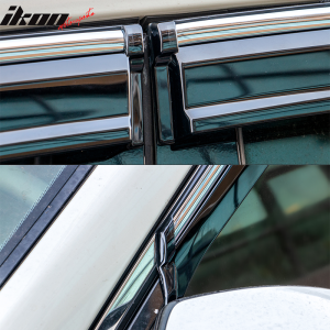 Fits 13-18 Nissan Altima Window Visors Vent Rain Sun Deflectors W/Chrome Trim PC - Image 4
