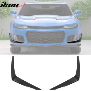 Fits 14-24 Chevrolet Camaro ZL1 Style Front Bumper Side Splitter Canards ABS 2PC - Image 1